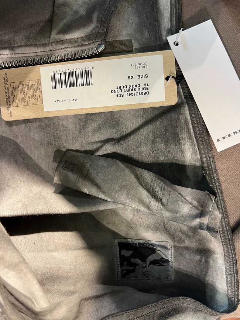 Rick Owens rick owens gray wax-coated high-slit denim skirt Size 24" / US 00 / IT 34 - 5 Thumbnail