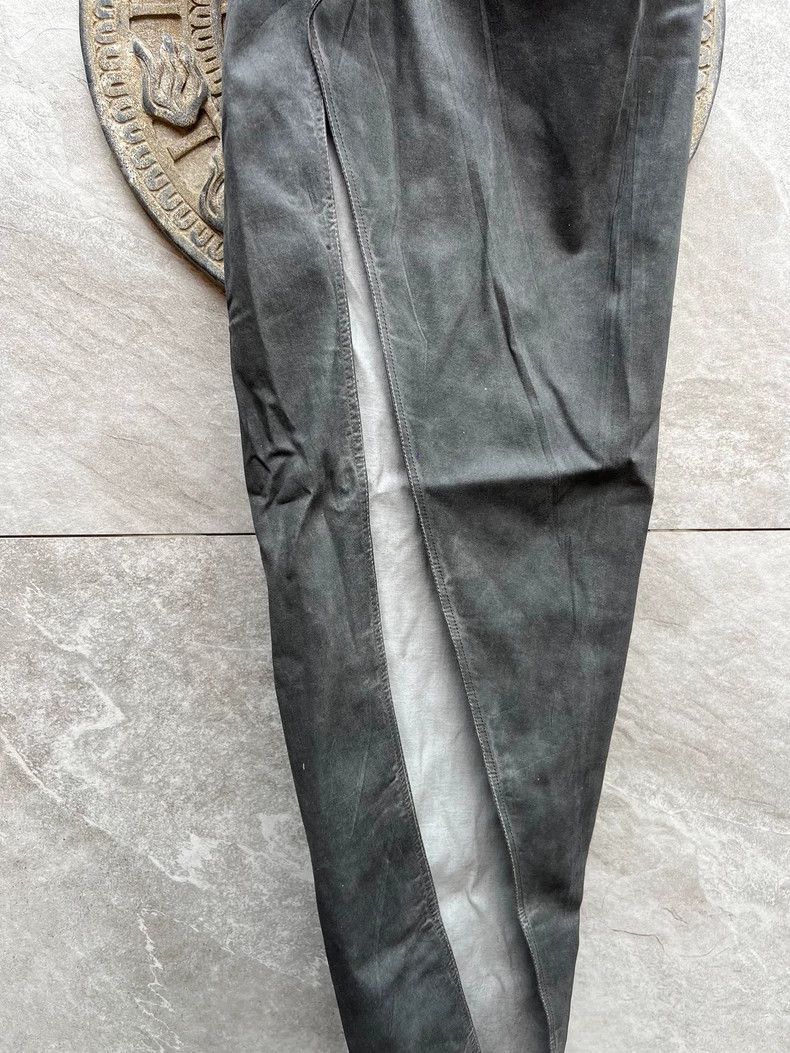 Rick Owens rick owens gray wax-coated high-slit denim skirt Size 24" / US 00 / IT 34 - 4 Thumbnail