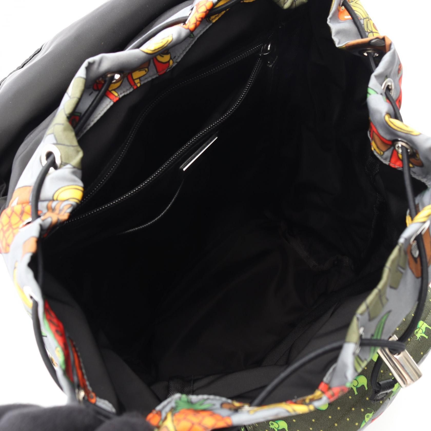 Prada Prada TESSUTO PATCH Nylon Saffiano Leather Backpack Leather