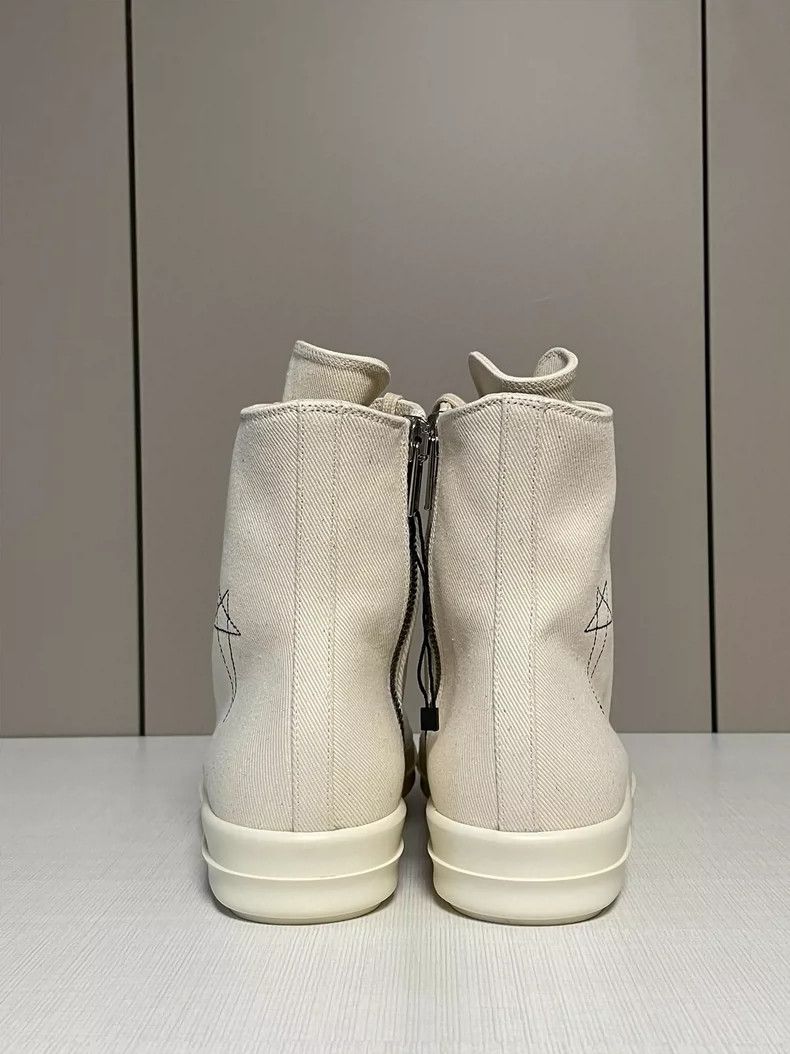 rick owens white high top sneakers