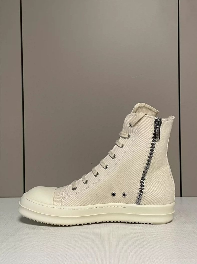 rick owens white high top sneakers