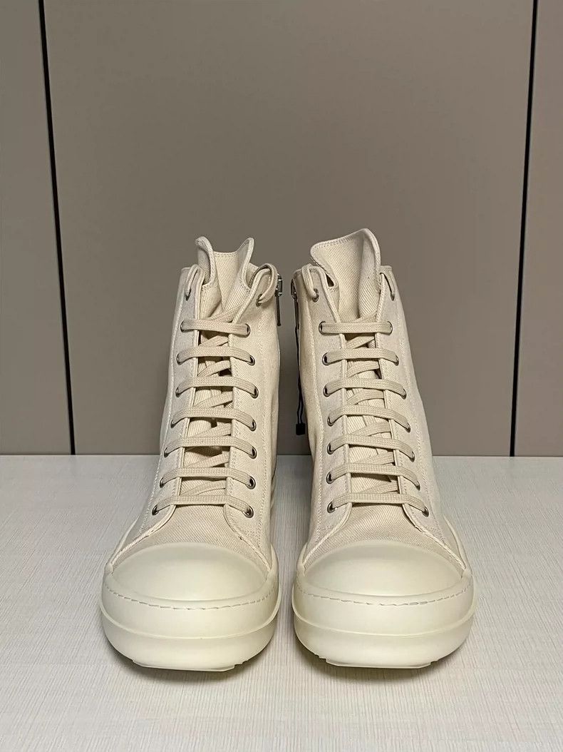 rick owens white high top sneakers