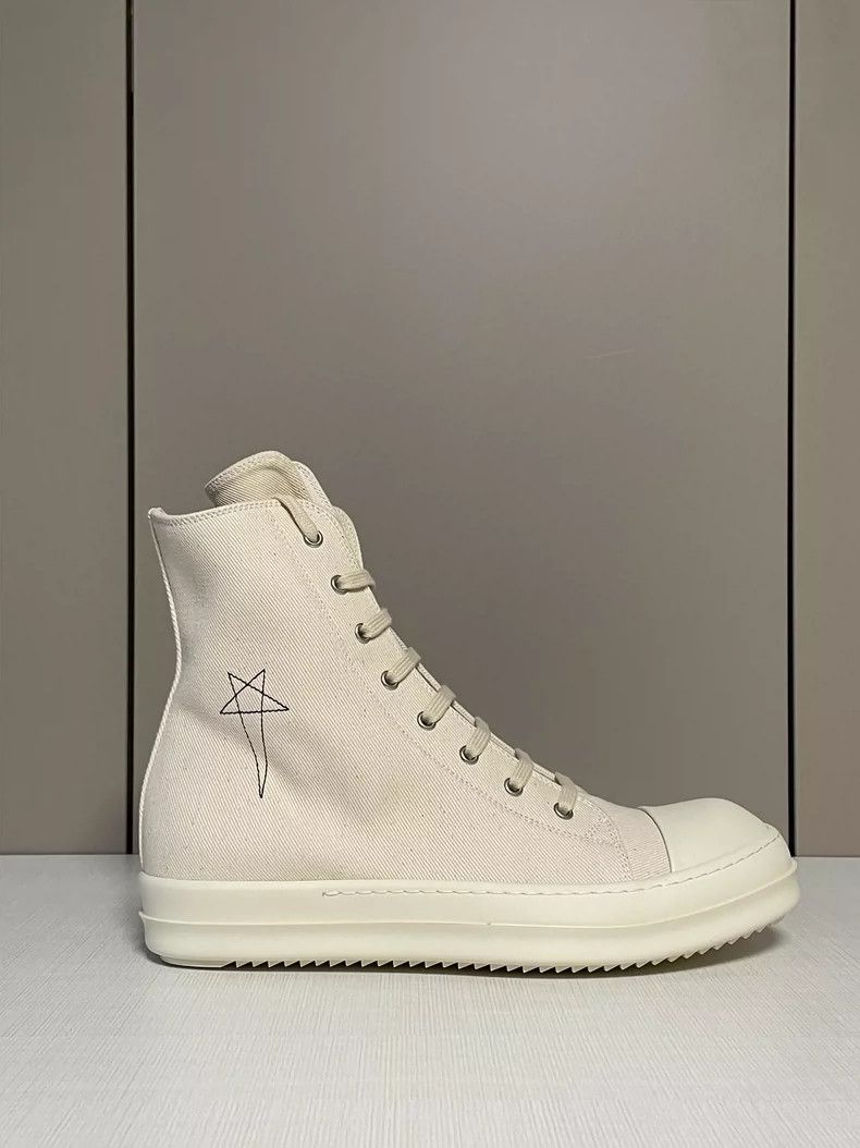 rick owens white high top sneakers