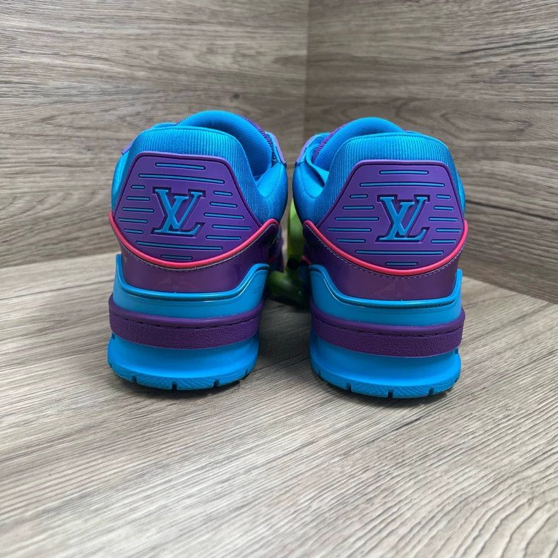 Louis Vuitton LV Trainer Blue Purple Sneakers 42 Size US 12 / EU 45 - 3 Thumbnail