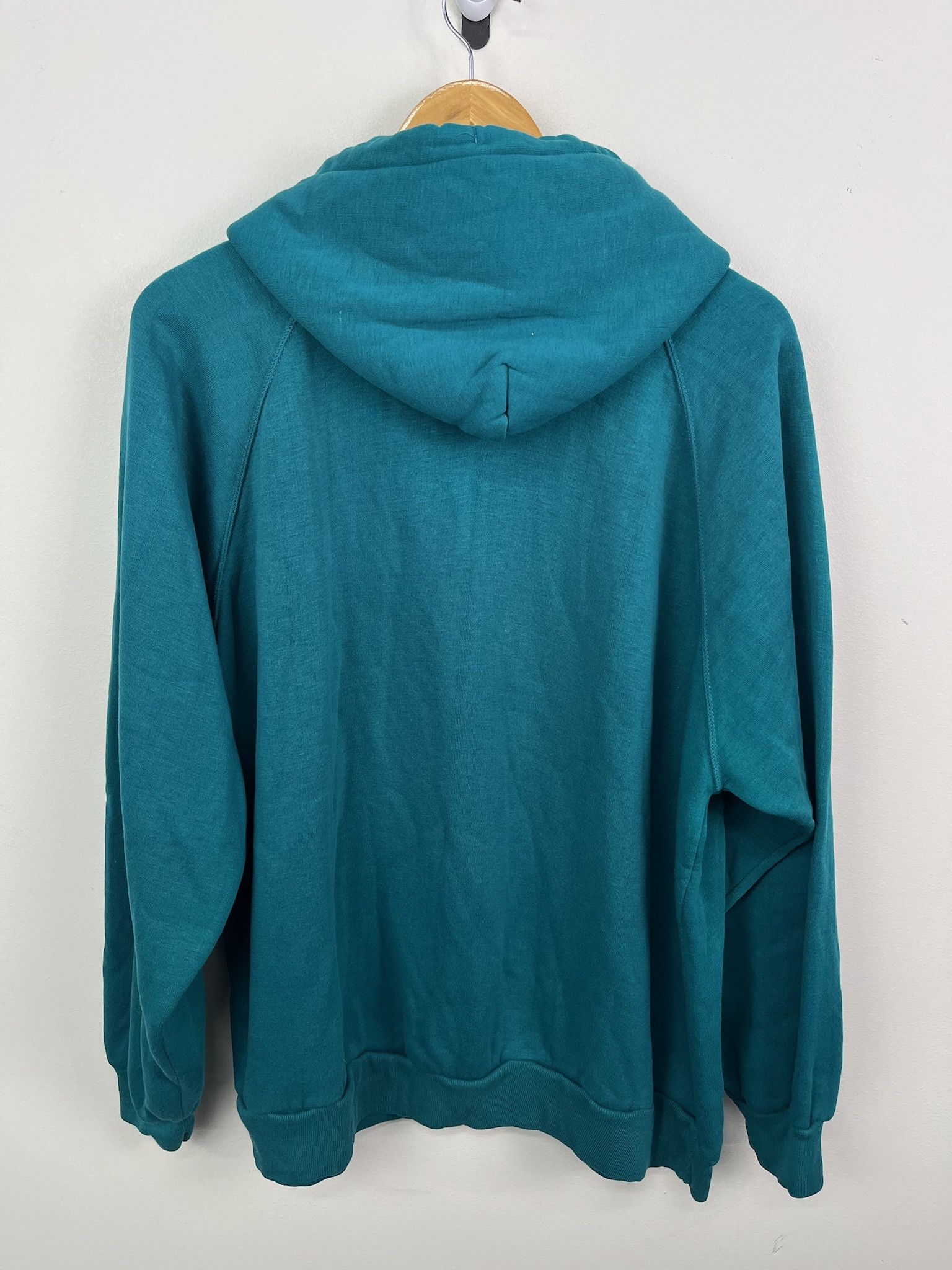 Vintage Vintage 90's MacGregor Blank Teal Pullover Hoodie SIze XL Size US XL / EU 56 / 4 - 3 Thumbnail