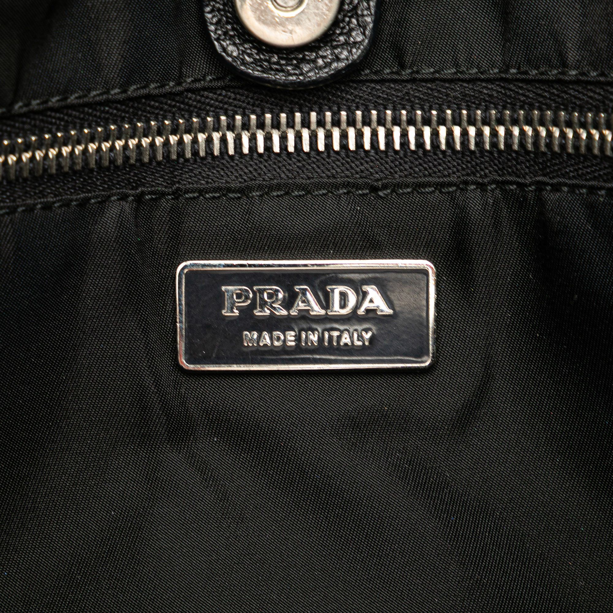 Prada Prada Vitello Trimmed Canvas Canapa Tote Size ONE SIZE - 5 Thumbnail