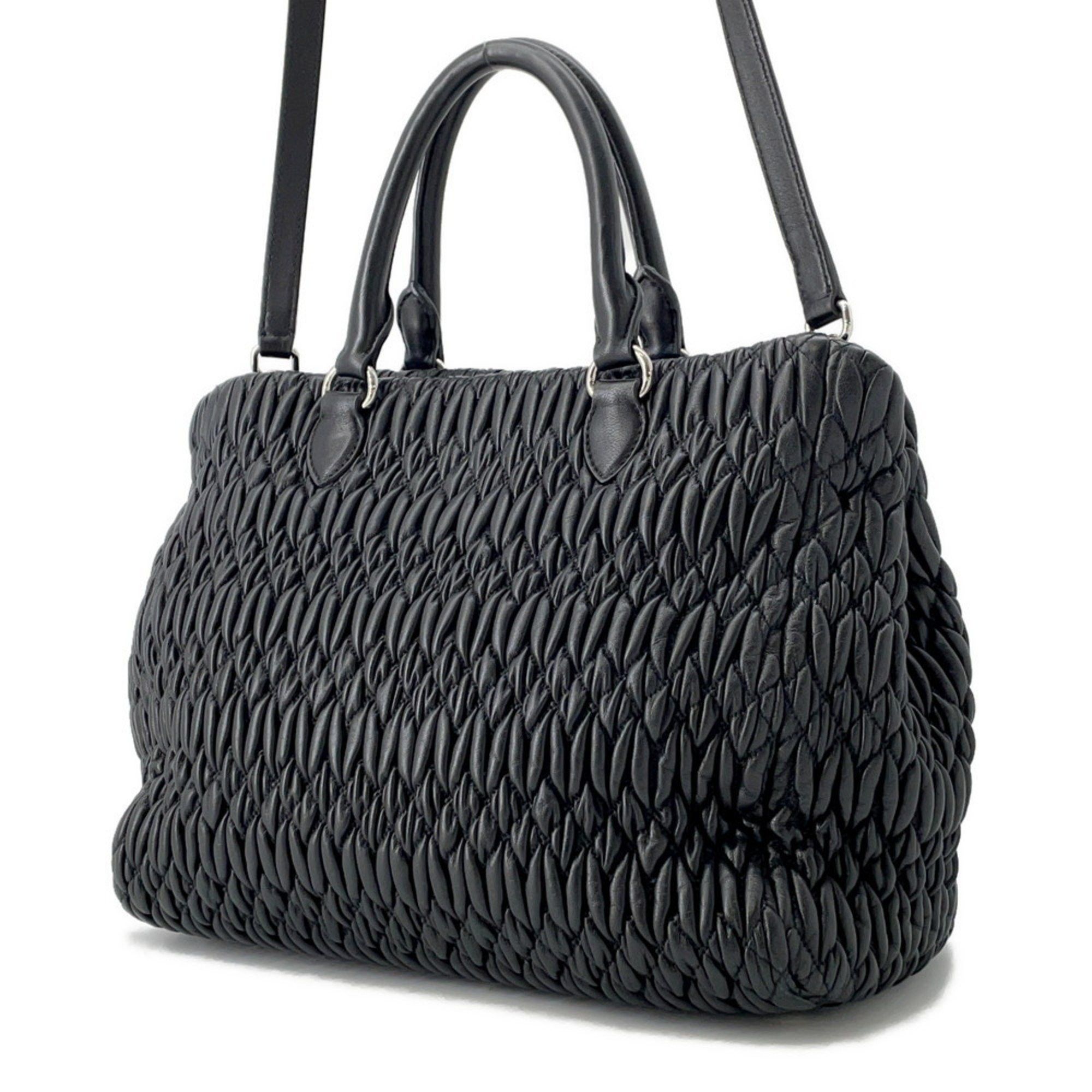 miumiu matelasse crystal bag 2way black miumiu matelasse crystal