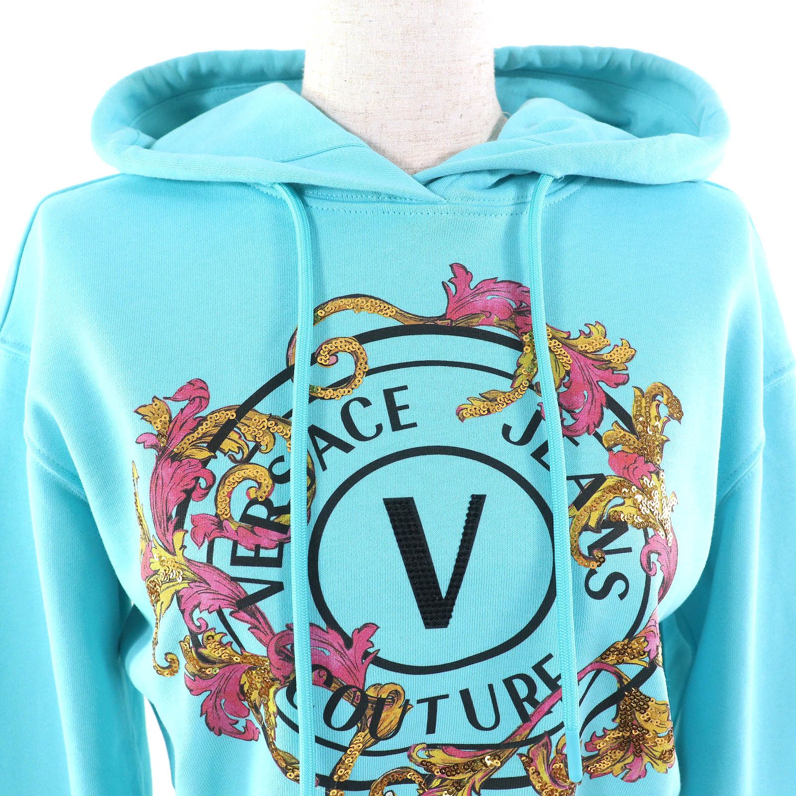 Versace Versace Versace Jeans Couture Logo Sequined Cotton Hoodie Cotton Sweatshirts & Hoodies DUTY FREE for USA Size ONE SIZE - 4 Thumbnail