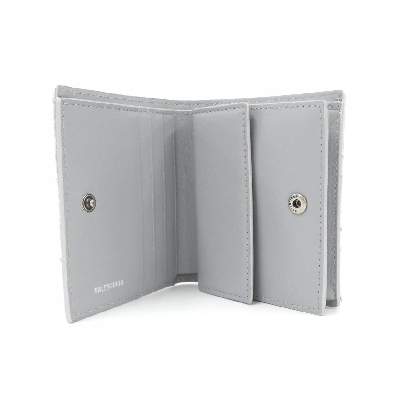 Balenciaga Balenciaga Balenciaga Crush Calfskin Wallet Leather Short Wallet 766461 210IW Size ONE SIZE - 4 Thumbnail