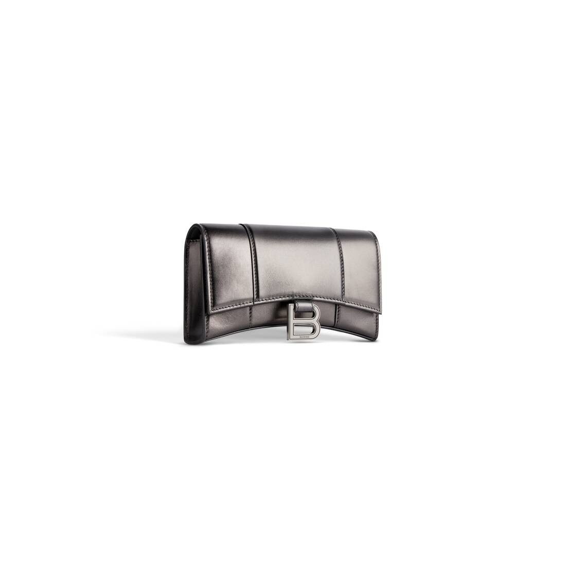 Balenciaga hourglass wallet on chain metallized in grey Size ONE SIZE - 2 Thumbnail