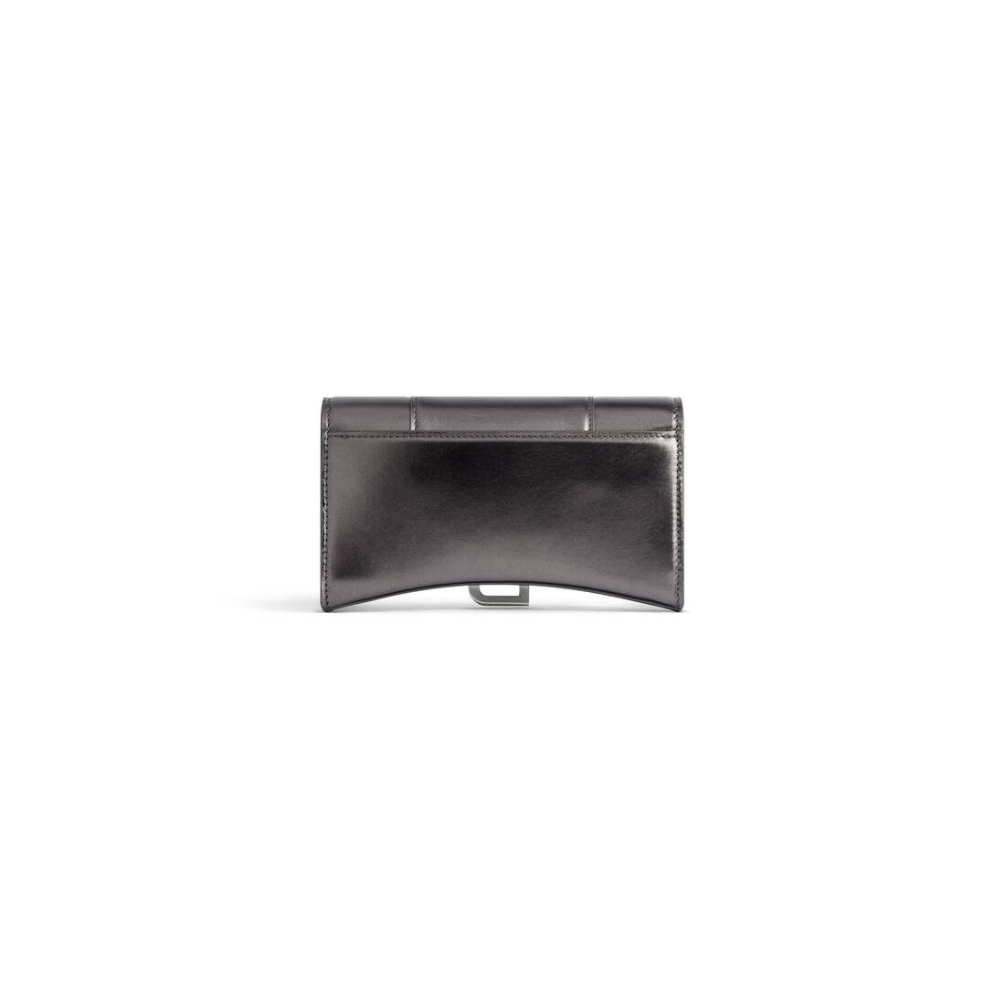 Balenciaga hourglass wallet on chain metallized in grey Size ONE SIZE - 4 Thumbnail
