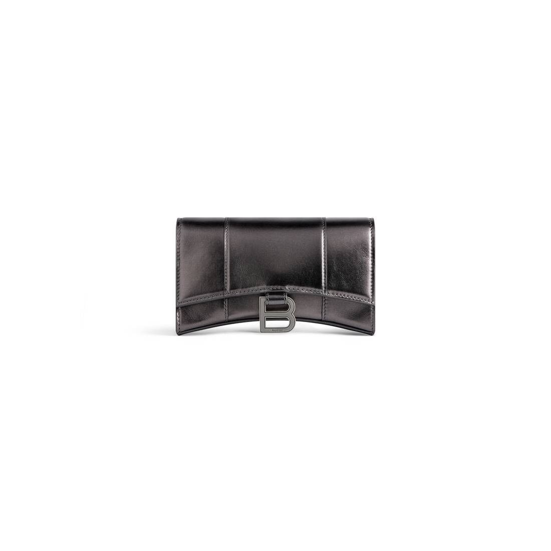 Balenciaga hourglass wallet on chain metallized in grey Size ONE SIZE - 5 Thumbnail