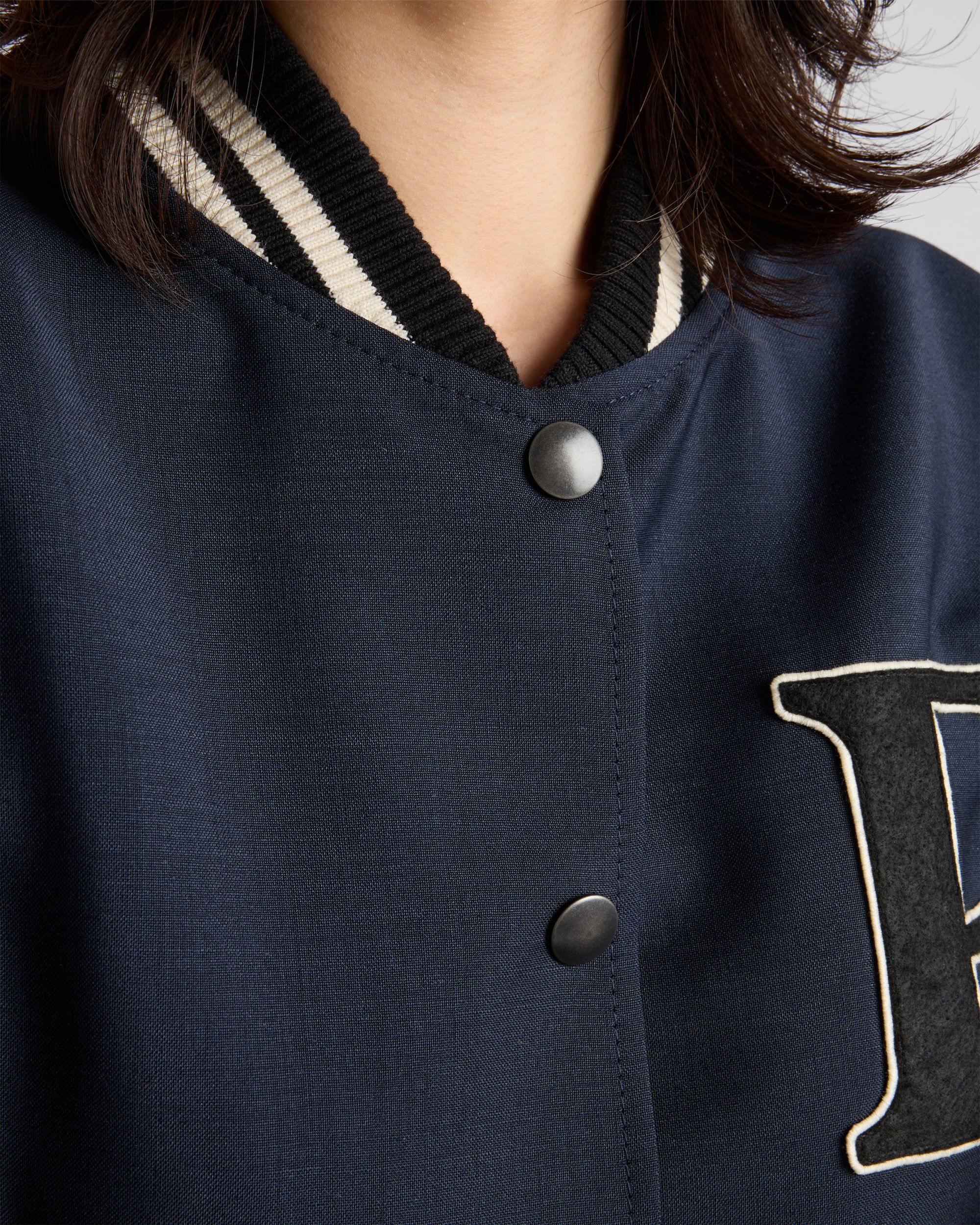 Prada Kid mohair bomber jacket with patches in navy Size US XS / EU 42 / 0 - 3 Thumbnail