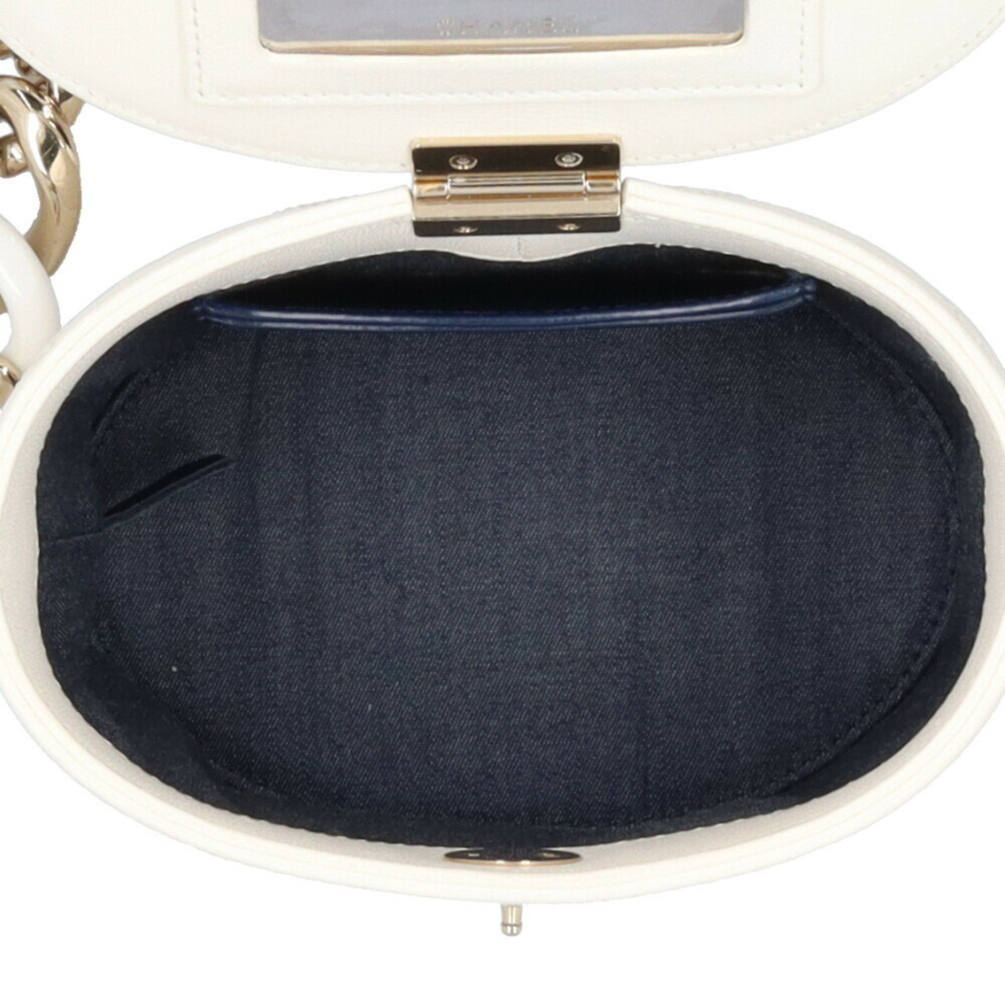 Chanel Chanel Vanity Bag Matelasse Shoulder Leather White Women's CHANEL Chain Size ONE SIZE - 6 Thumbnail