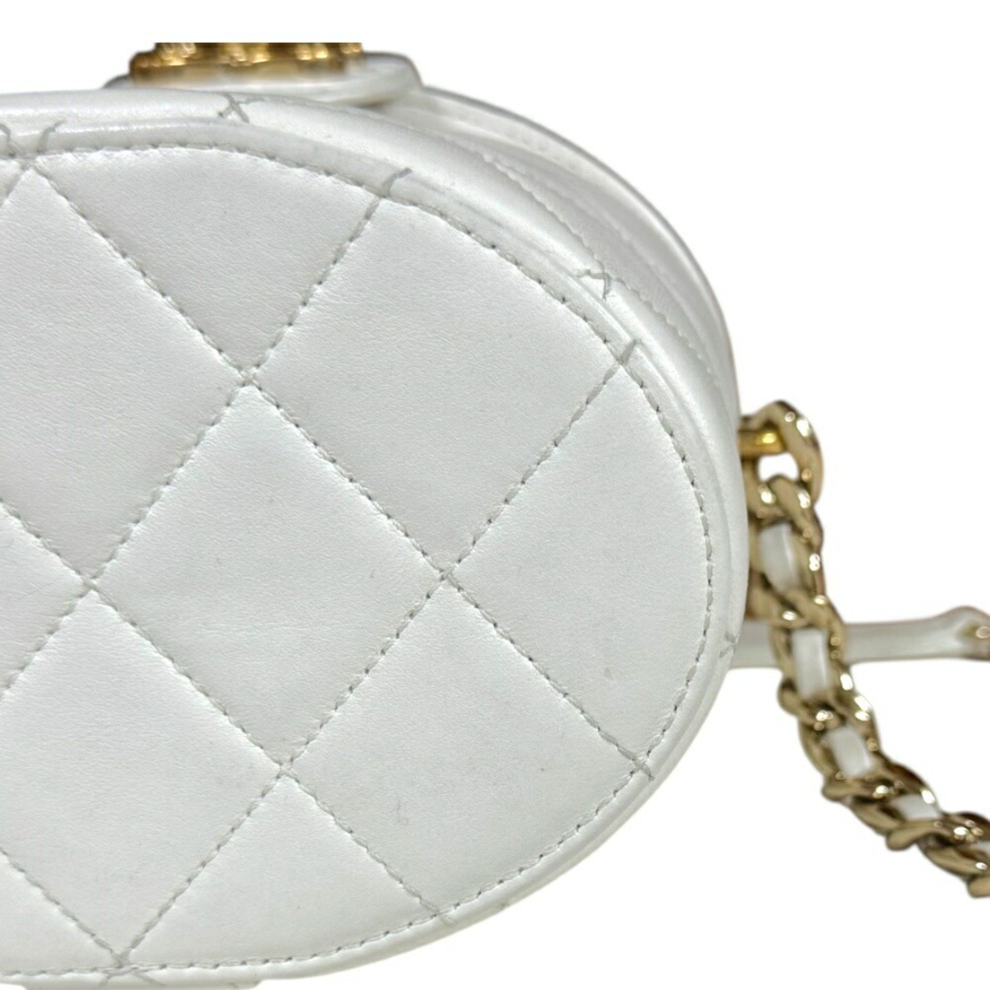 Chanel Chanel Vanity Bag Matelasse Shoulder Leather White Women's CHANEL Chain Size ONE SIZE - 11 Thumbnail