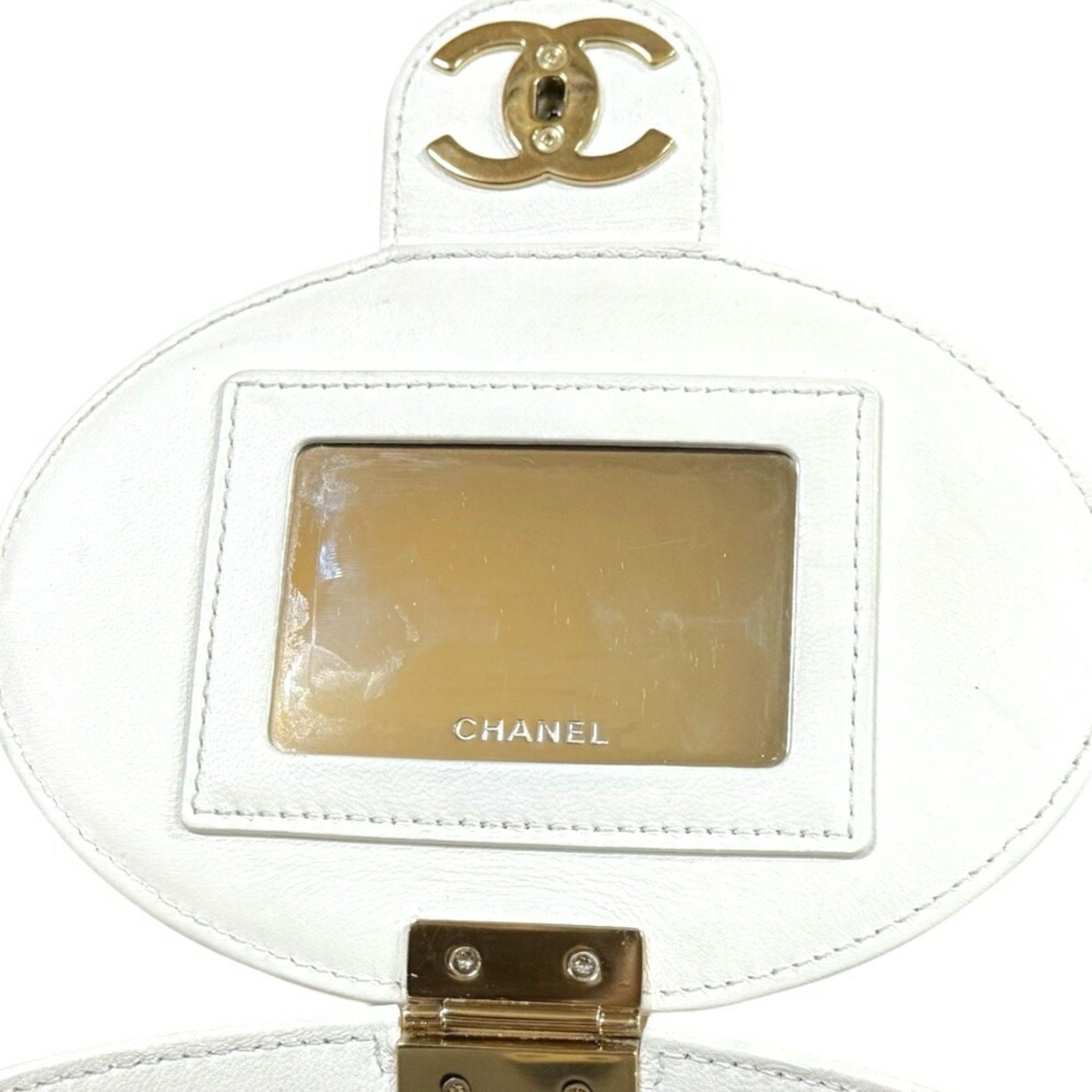 Chanel Chanel Vanity Bag Matelasse Shoulder Leather White Women's CHANEL Chain Size ONE SIZE - 7 Thumbnail