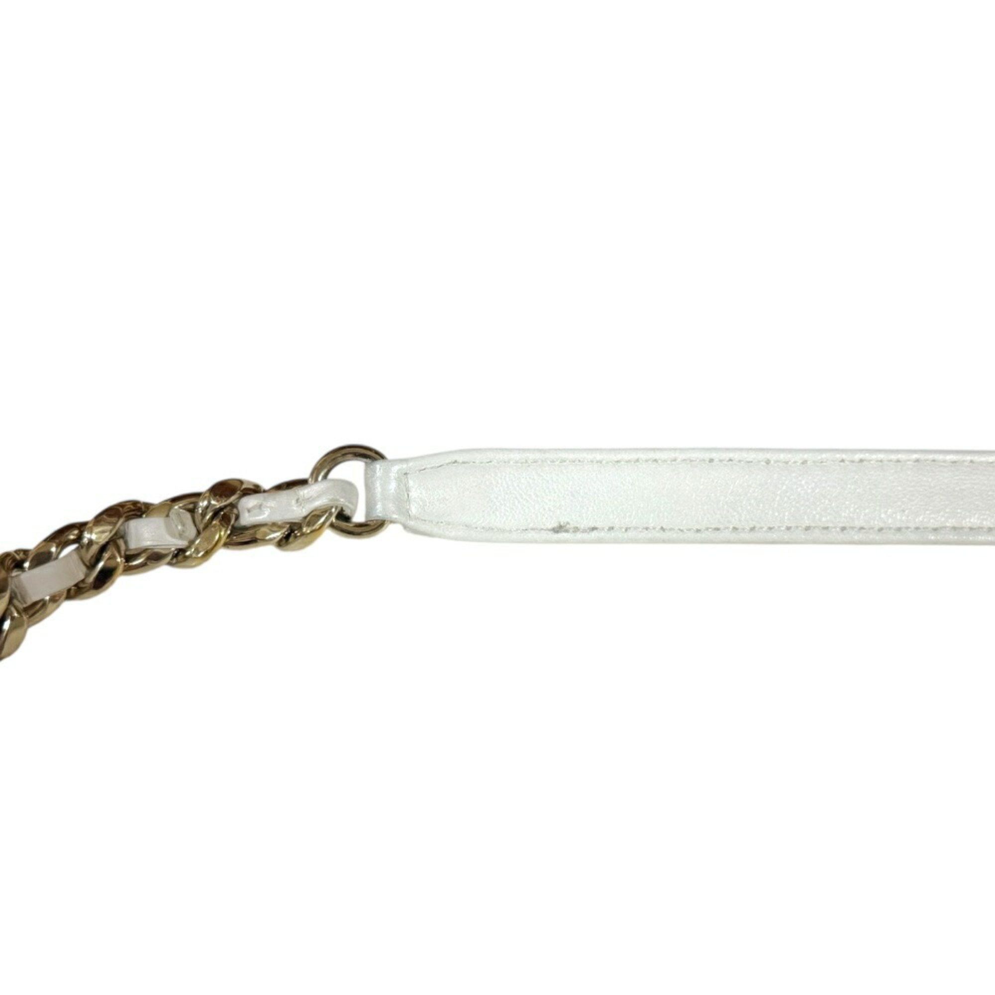 Chanel Chanel Vanity Bag Matelasse Shoulder Leather White Women's CHANEL Chain Size ONE SIZE - 12 Thumbnail