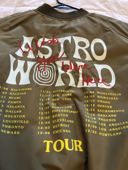 travis scott bomber jacket astro world tour size S