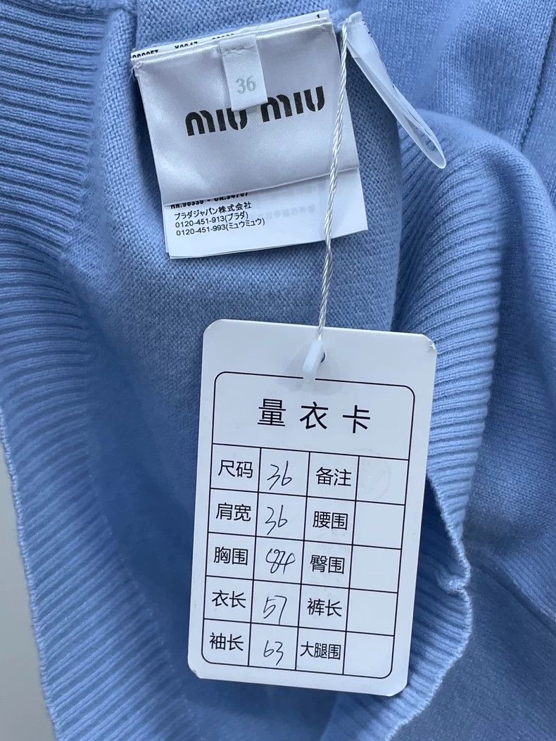 Miu Miu miumiu blue polo knit cardigan Size US S / EU 44-46 / 1 - 7 Thumbnail