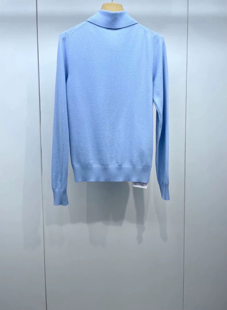 Miu Miu miumiu blue polo knit cardigan Size US S / EU 44-46 / 1 - 2 Thumbnail