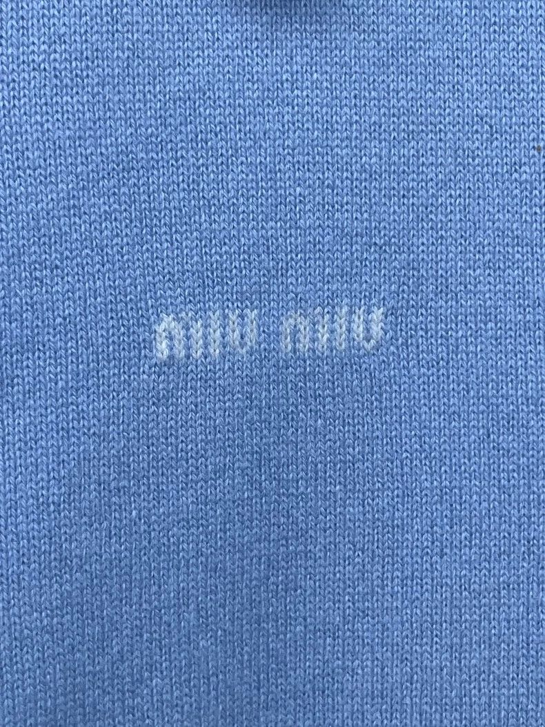 Miu Miu miumiu blue polo knit cardigan Size US S / EU 44-46 / 1 - 3 Thumbnail