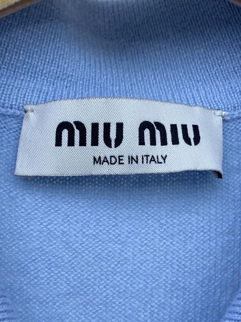 Miu Miu miumiu blue polo knit cardigan Size US S / EU 44-46 / 1 - 6 Thumbnail