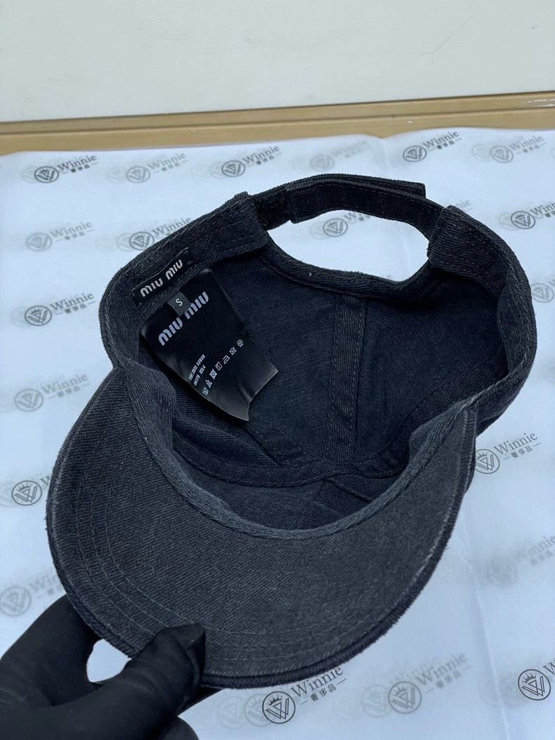 Miu Miu MiuMiu gray black patch logo baseball cap Size ONE SIZE - 3 Thumbnail