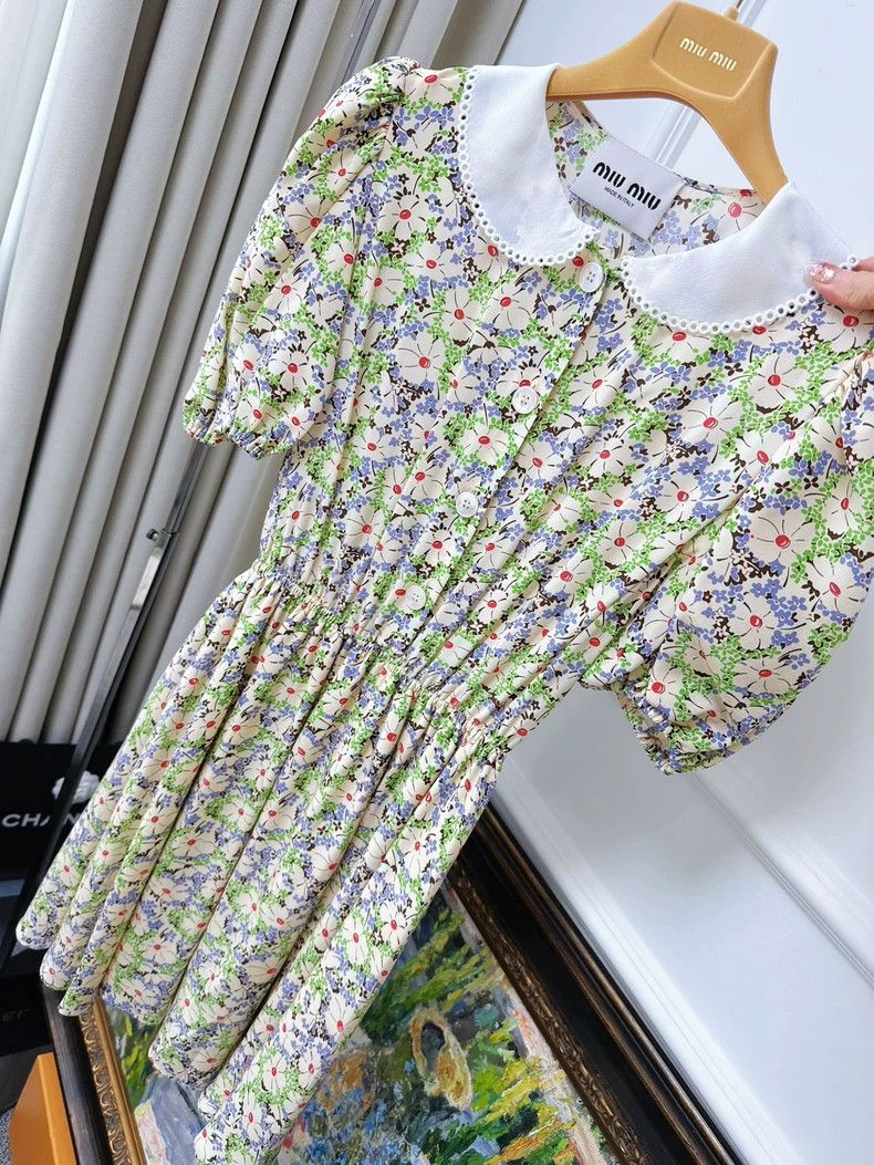 Miu Miu miumiu purple floral puff sleeve dress Size US 36 / EU 52 - 3 Thumbnail