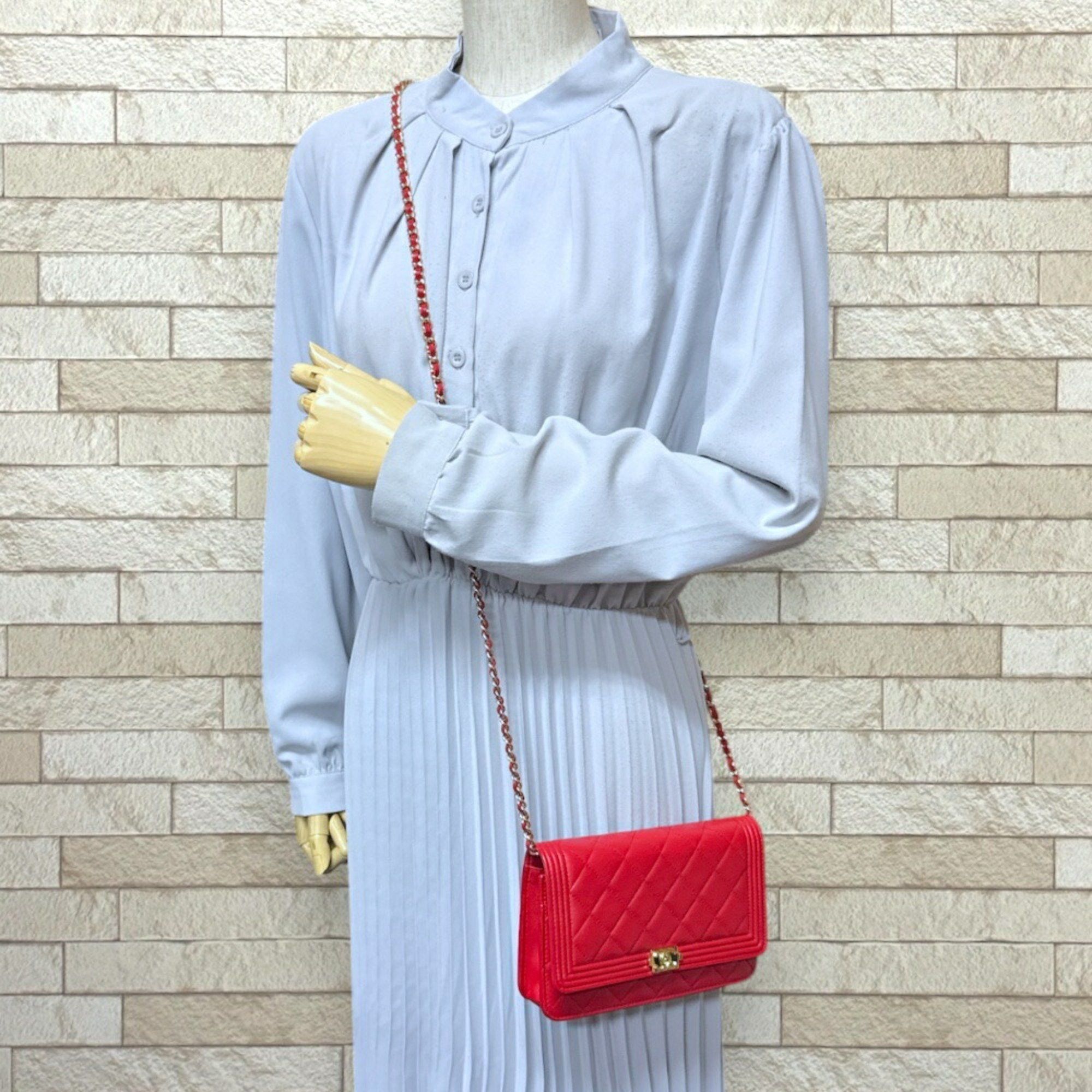 Chanel Chanel Boy Shoulder Bag Leather Red Women's CHANEL Chain Wallet Size ONE SIZE - 2 Thumbnail