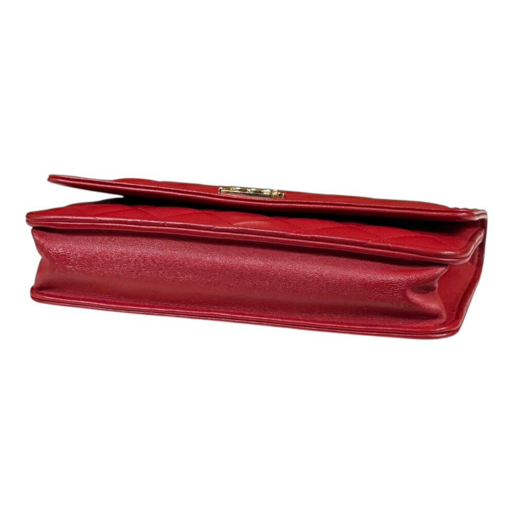 Chanel Chanel Boy Shoulder Bag Leather Red Women's CHANEL Chain Wallet Size ONE SIZE - 5 Thumbnail