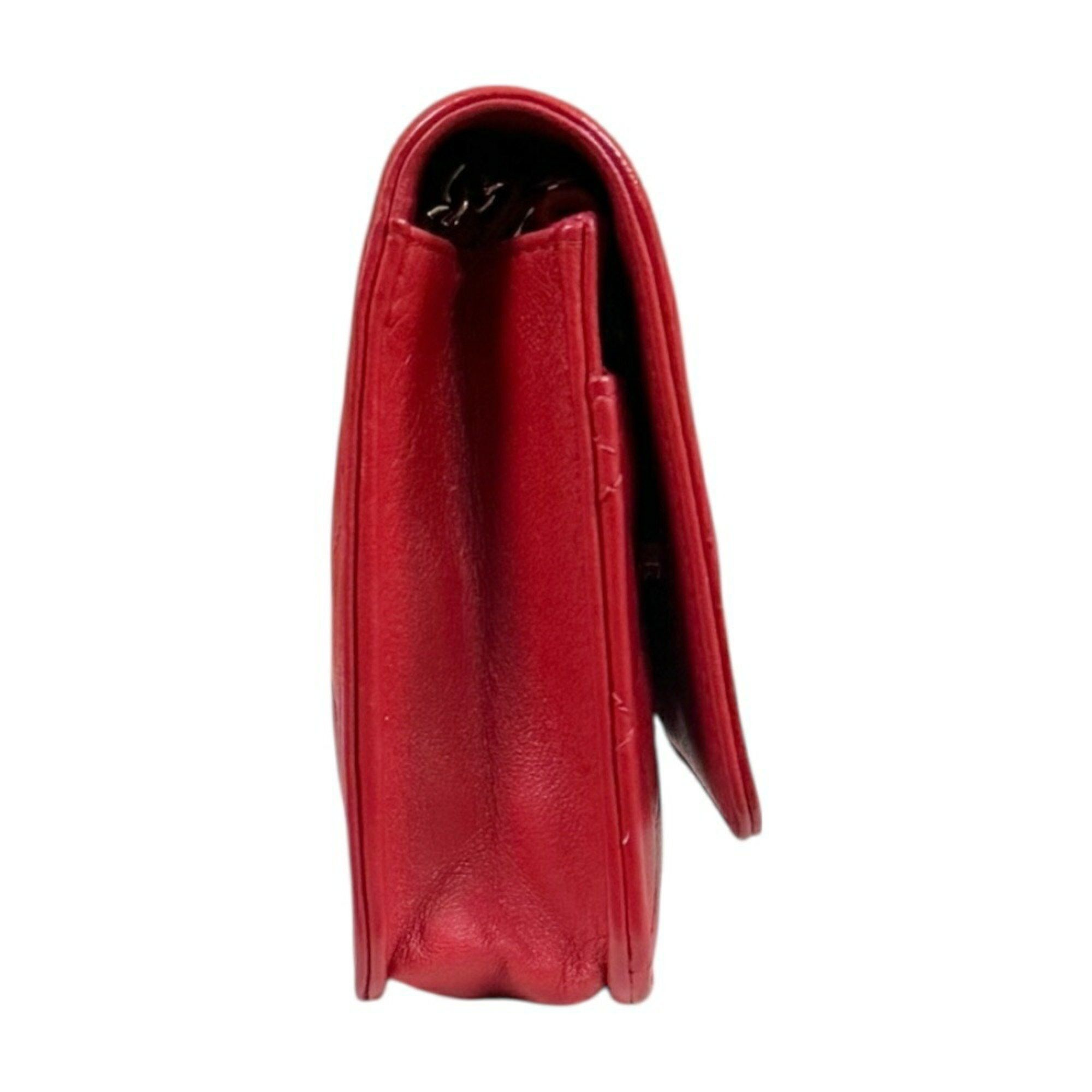 Chanel Chanel Boy Shoulder Bag Leather Red Women's CHANEL Chain Wallet Size ONE SIZE - 4 Thumbnail