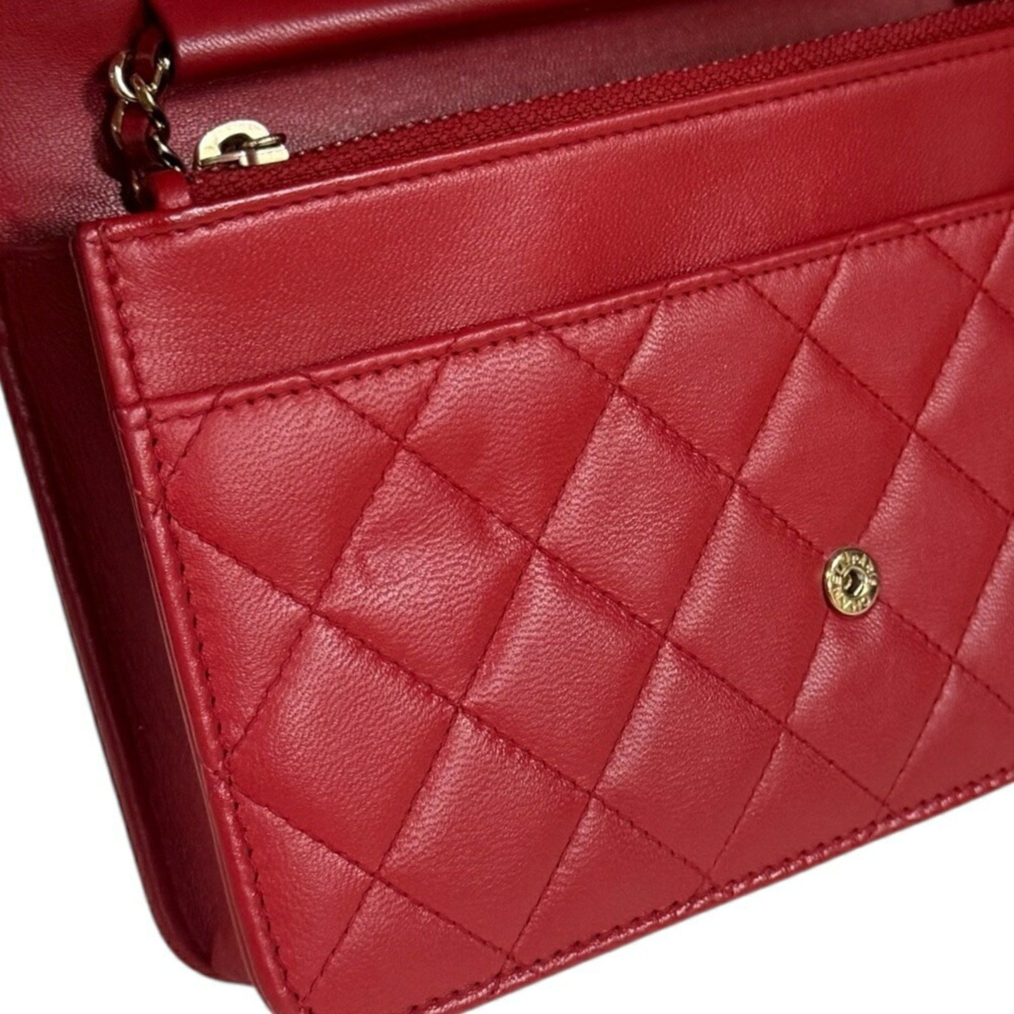 Chanel Chanel Boy Shoulder Bag Leather Red Women's CHANEL Chain Wallet Size ONE SIZE - 8 Thumbnail