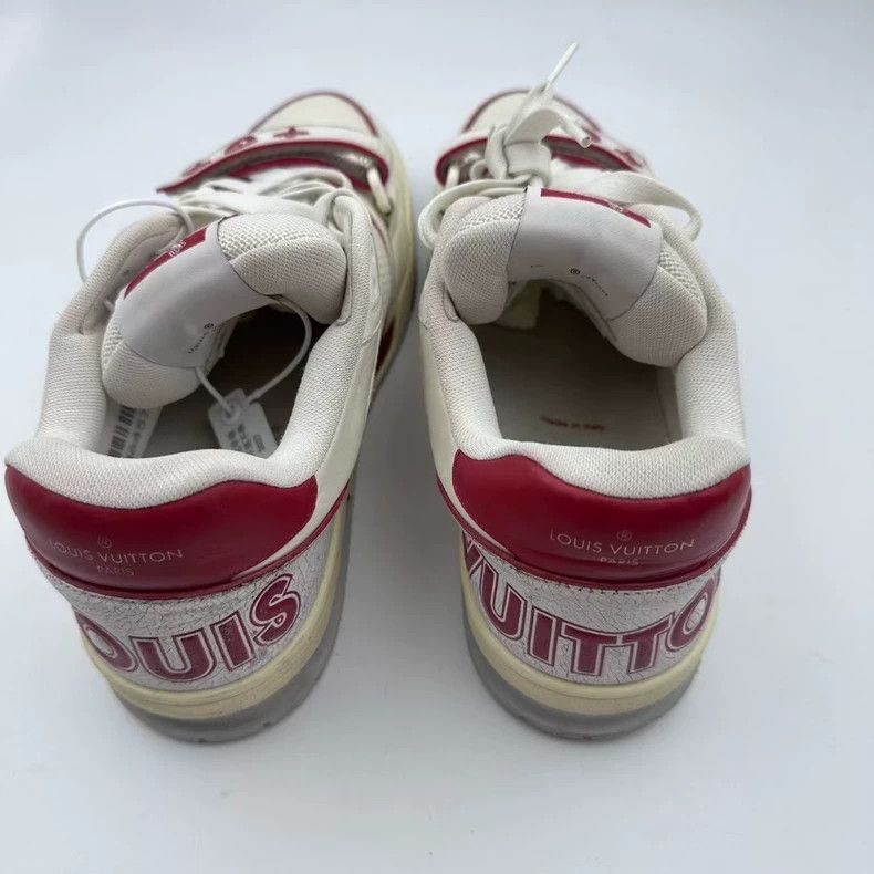 Louis Vuitton lv trainer white red sneakers Size US 5 / EU 37 - 5 Thumbnail