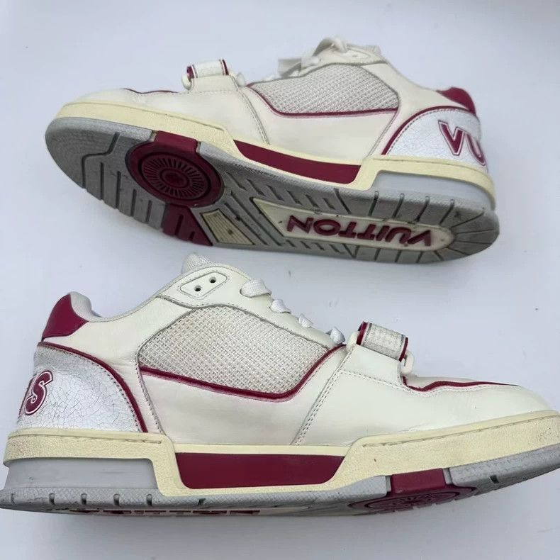 Louis Vuitton lv trainer white red sneakers Size US 5 / EU 37 - 3 Thumbnail