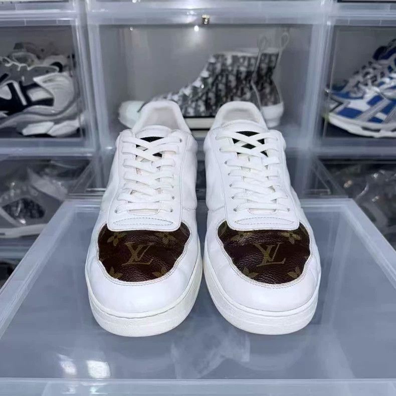 Louis Vuitton lv rivoli white brown sneakers Size US 8 / EU 41 - 3 Thumbnail