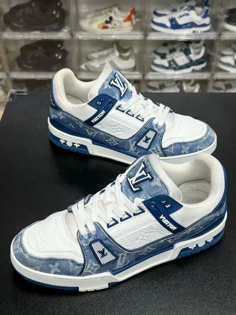 Louis Vuitton LV Trainer Blue White Sneakers UK7 Size US 7 / EU 40 - 2 Thumbnail