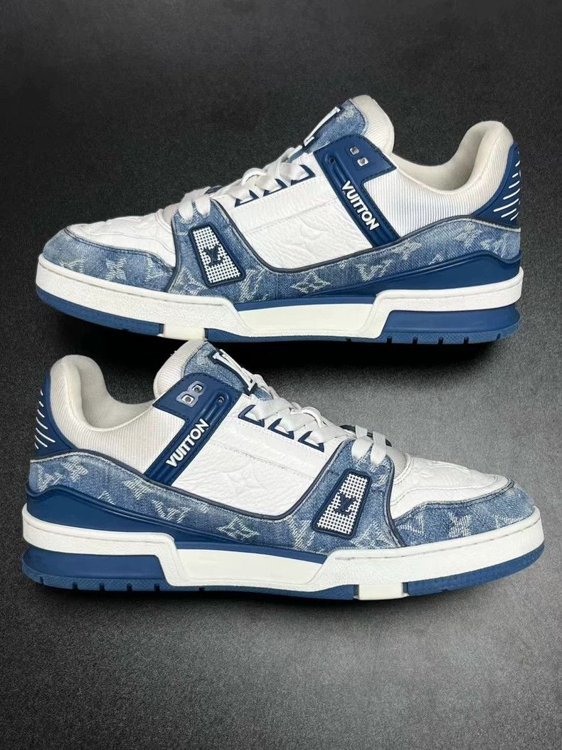 Louis Vuitton LV Trainer Blue White Sneakers UK7 Size US 7 / EU 40 - 6 Thumbnail