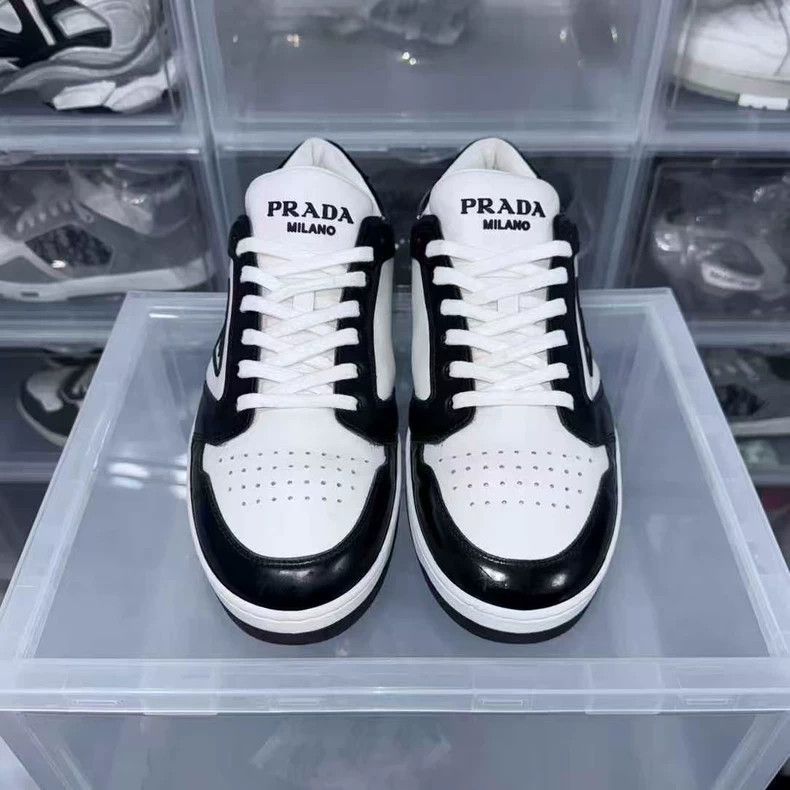 Prada prada black white lace up sneakers Size US 8 / EU 41 - 4 Thumbnail