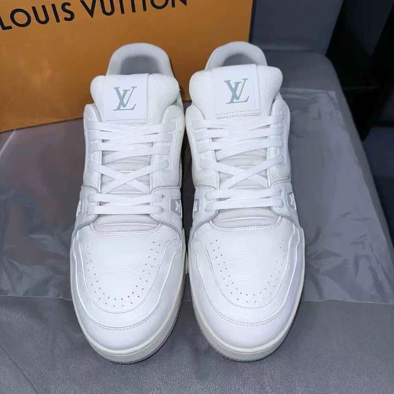 Louis Vuitton lv trainer white cement sneakers Size US 10.5 / EU 43-44 - 3 Thumbnail