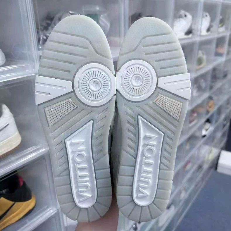 Louis Vuitton lv trainer white cement sneakers Size US 10.5 / EU 43-44 - 7 Thumbnail