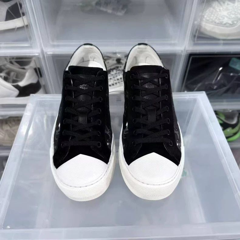 Louis Vuitton lv black monogram lowtop sneakers Size US 7.5 / EU 40-41 - 3 Thumbnail
