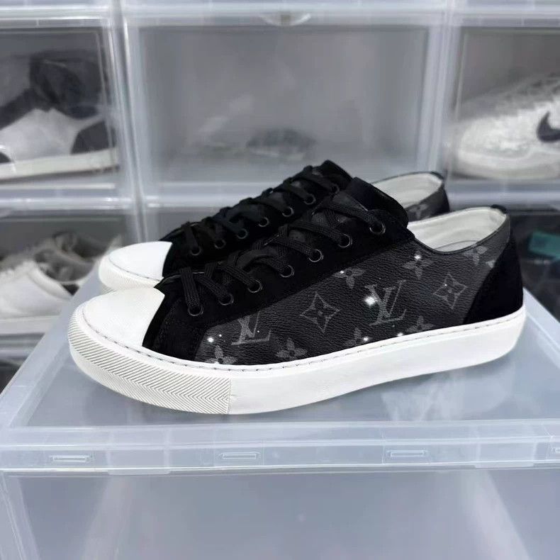 Louis Vuitton lv black monogram lowtop sneakers Size US 7.5 / EU 40-41 - 9 Thumbnail