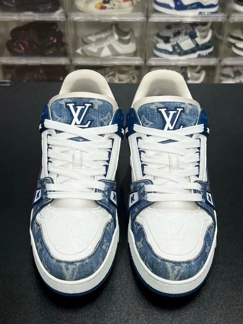 Louis Vuitton LV Trainer Blue White Sneakers Size US 8.5 / EU 41-42 - 2 Thumbnail