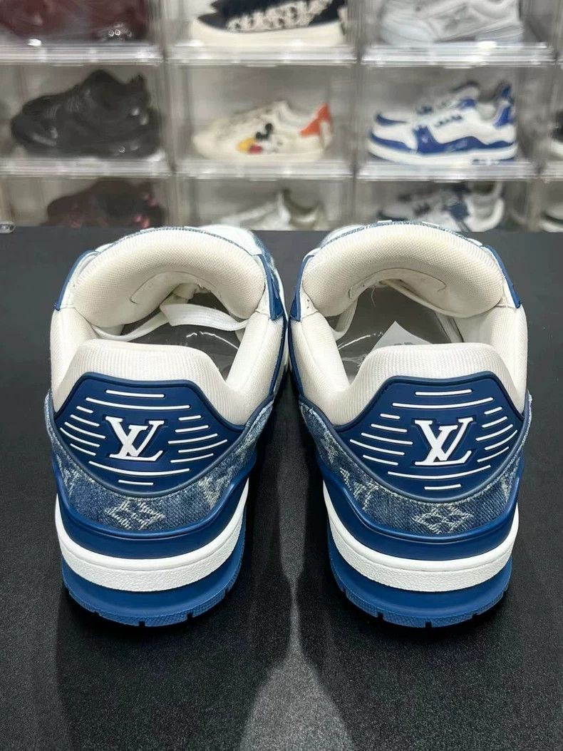 Louis Vuitton LV Trainer Blue White Sneakers Size US 8.5 / EU 41-42 - 7 Thumbnail