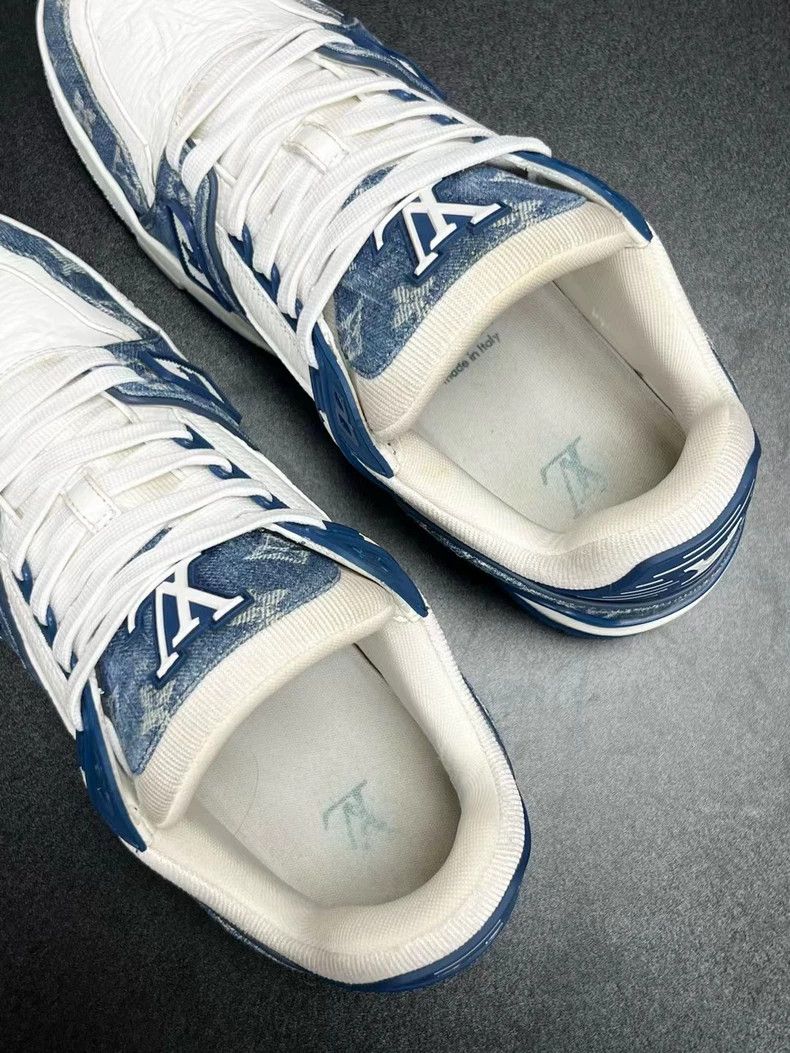 Louis Vuitton LV Trainer Blue White Sneakers Size US 8.5 / EU 41-42 - 4 Thumbnail