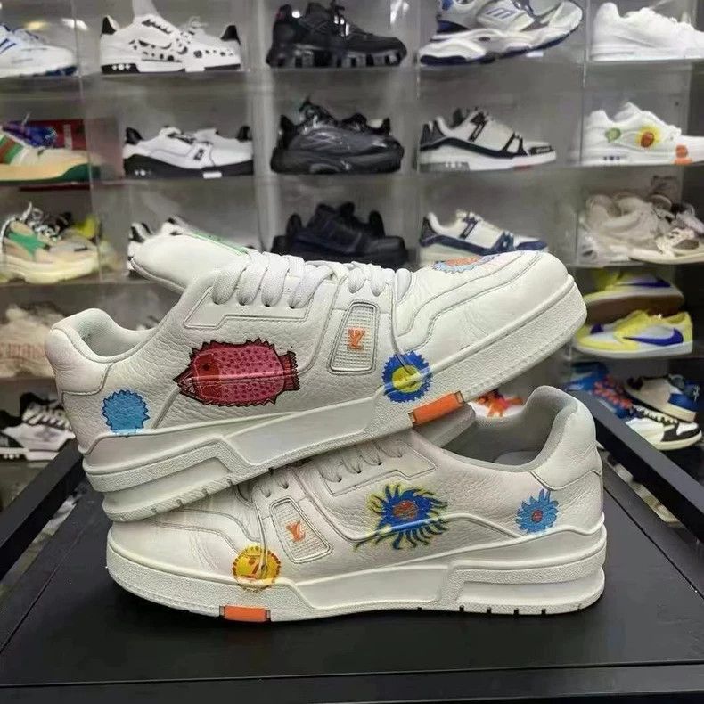 Louis Vuitton lv trainer sneakers with colorful designs Size US 8.5 / EU 41-42 - 5 Thumbnail