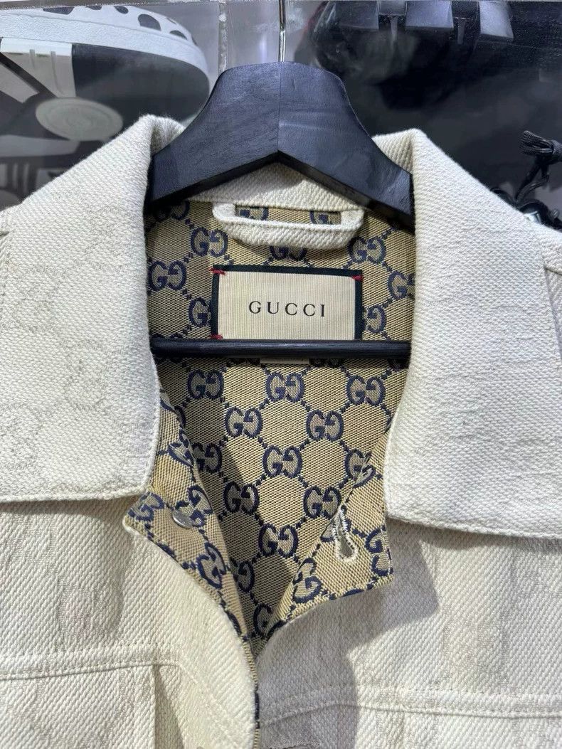 Gucci GUCCI Gg Cotton Jacquard Long Sleeve Jacket Size US L / EU 52-54 / 3 - 3 Thumbnail