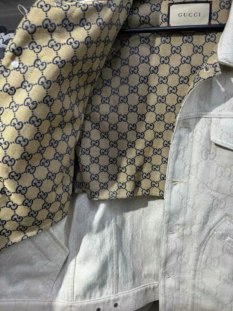Gucci GUCCI Gg Cotton Jacquard Long Sleeve Jacket Size US L / EU 52-54 / 3 - 6 Thumbnail