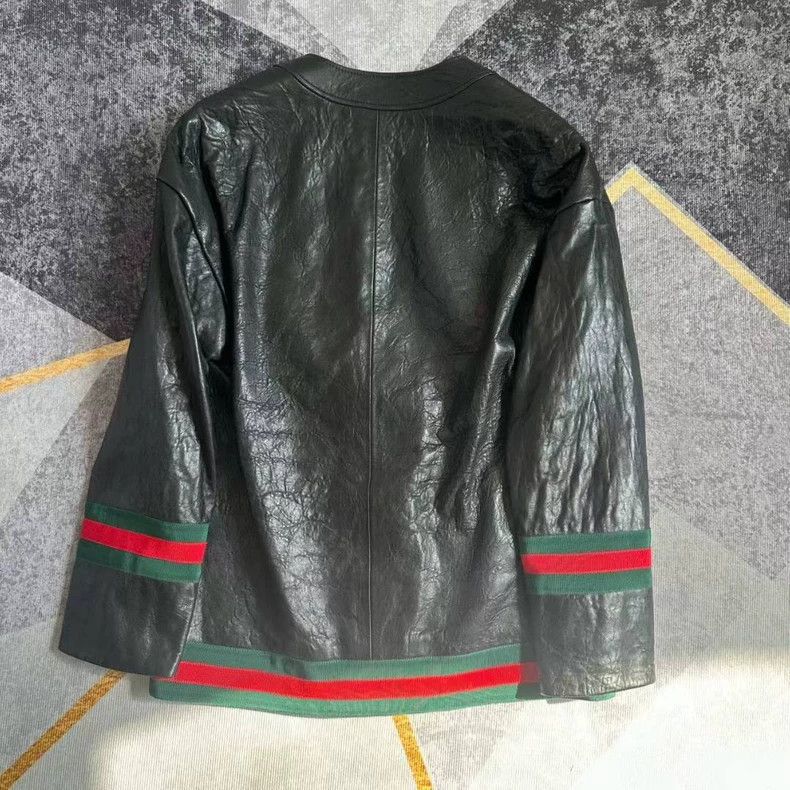 Gucci gucci leather jacket with stripes Size US S / EU 44-46 / 1 - 3 Thumbnail