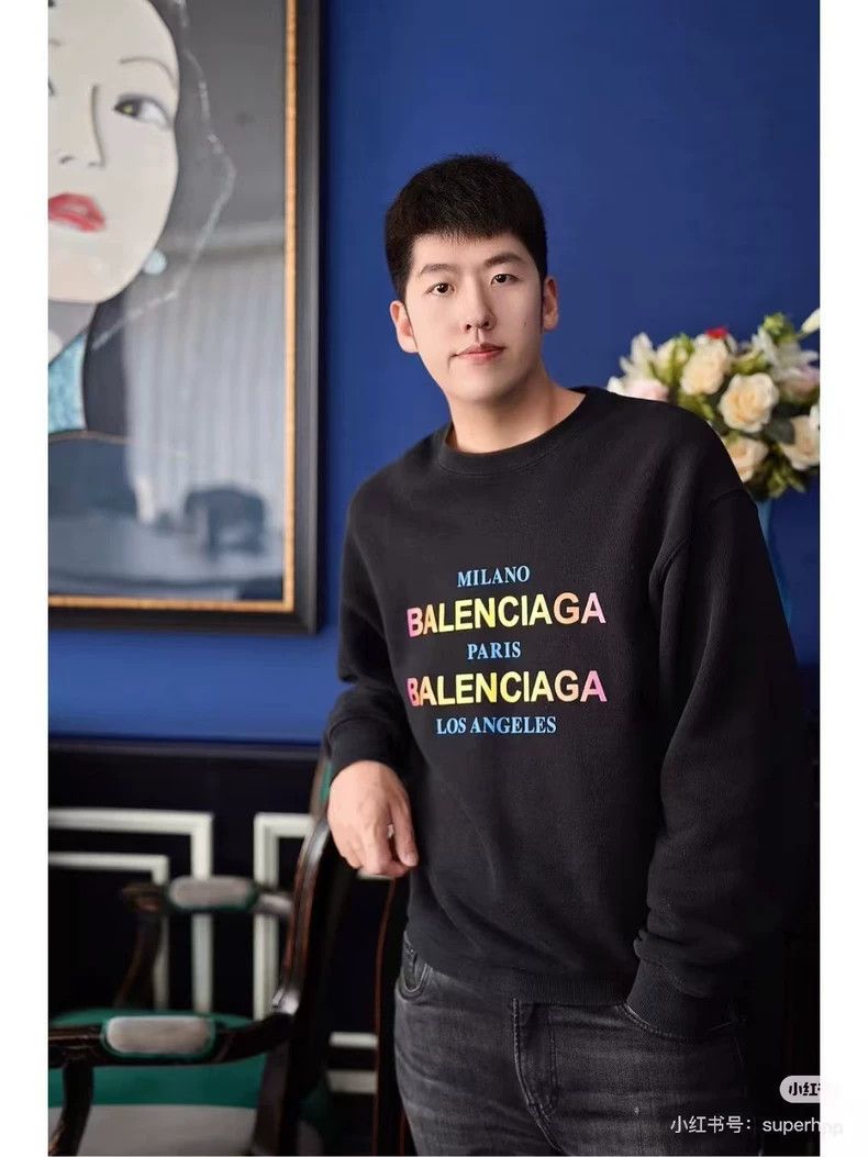 Balenciaga balenciaga black logo sweatshirt Size US S / EU 44-46 / 1 - 7 Thumbnail